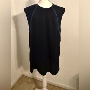 Athletech Black Sleeveless Tank Top with Blue Piping